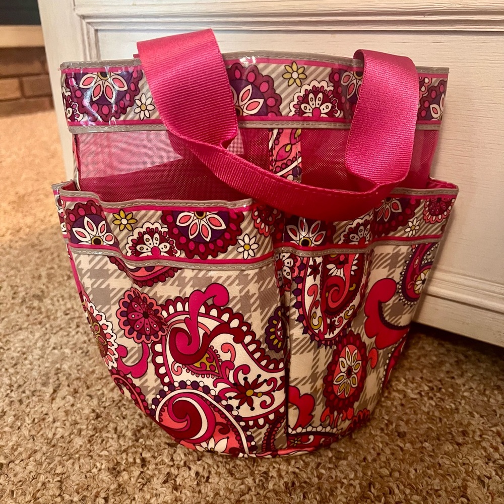 NWOT  Vera Bradley Rosy Posies vinyl shower caddy bag